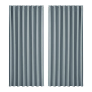 Artiss 2X Blockout Curtains Blackout Window Curtain Eyelet 300x230cm Grey