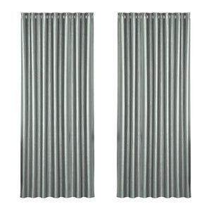 Artiss 2X Blockout Curtains Blackout Window Curtain Eyelet 240x230cm Grey