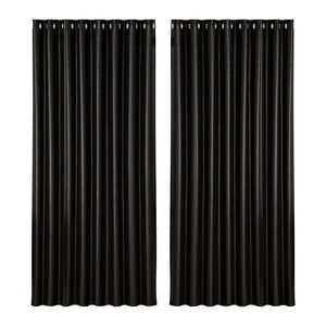 Artiss 2X Blockout Curtains Blackout Window Curtain Eyelet 300x230cm Black