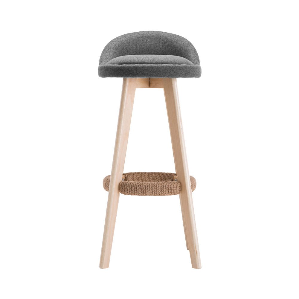 Grey Fabric Backrest Bar Stools - 2 Pack