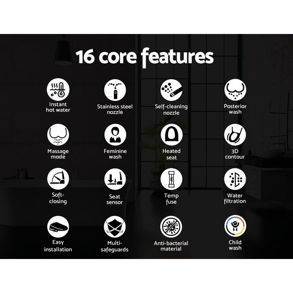 Cefito Bidet Electric Toilet Seat Cover - Auto Smart Spray with Knob