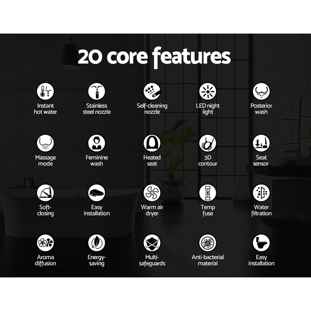 Cefito Bidet Electric Toilet Seat Cover - Smart Wash with Night Light