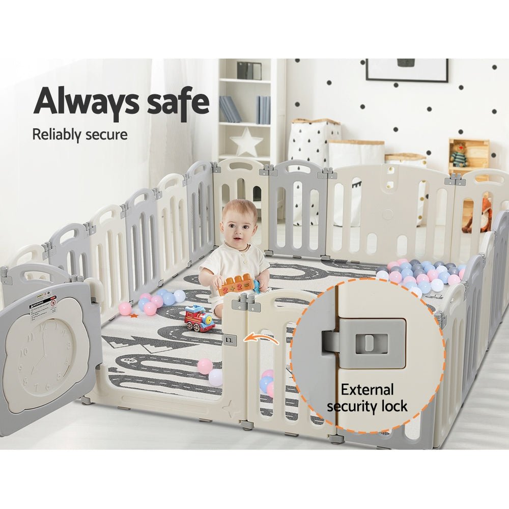 Baby Foldable Playpen | 20 Panels | Safety Play Activity Centre