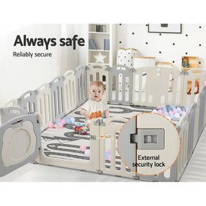 Baby Foldable Playpen | 20 Panels | Safety Play Activity Centre