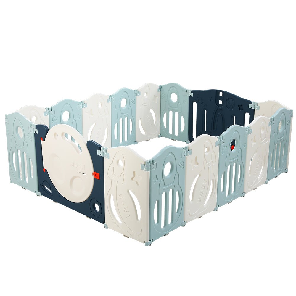 Baby Playpen | 16 Panels Foldable Toddler Fence | Safety Play Activity Barrier