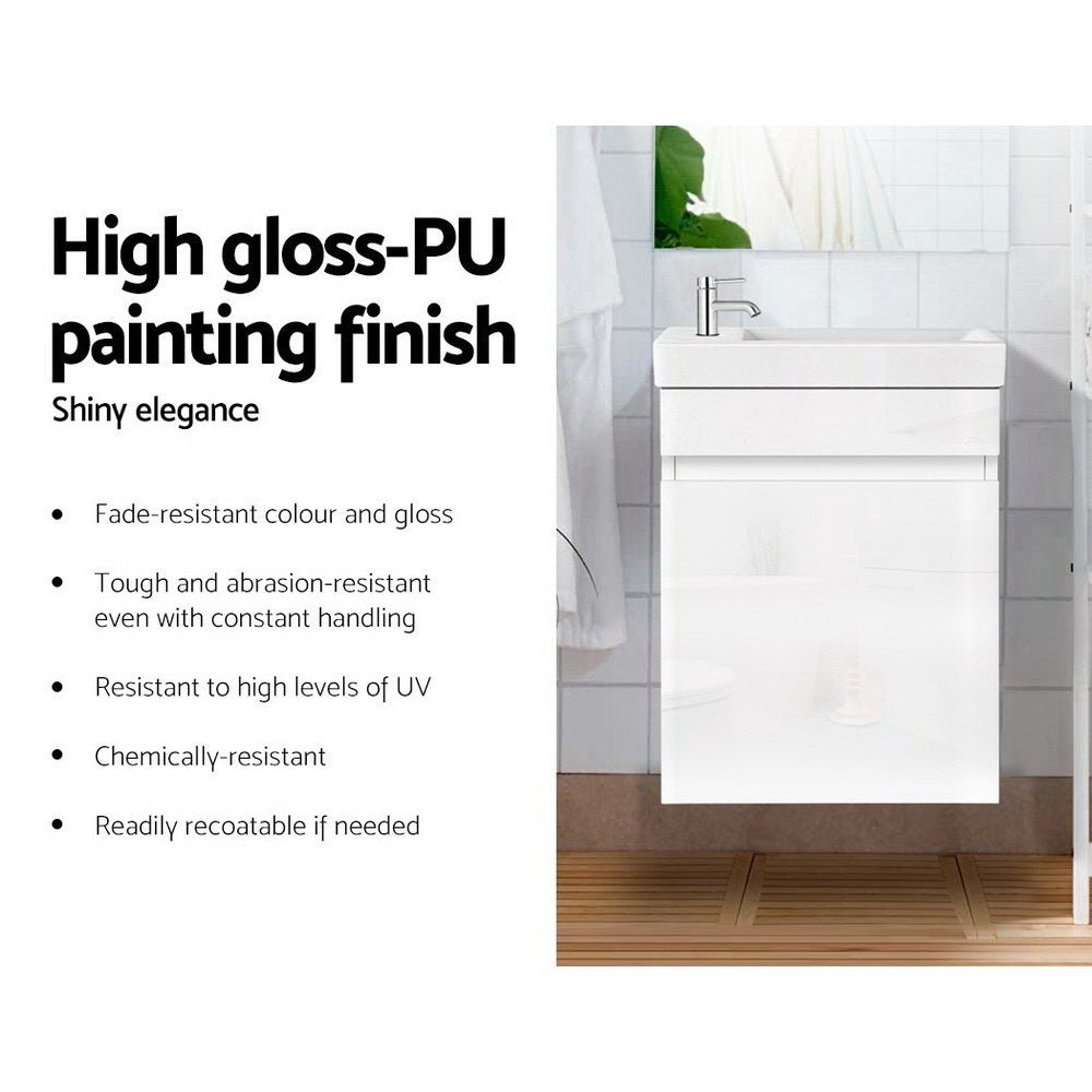 Bathroom Vanity Basin Cabinet | 400mm Sink | White