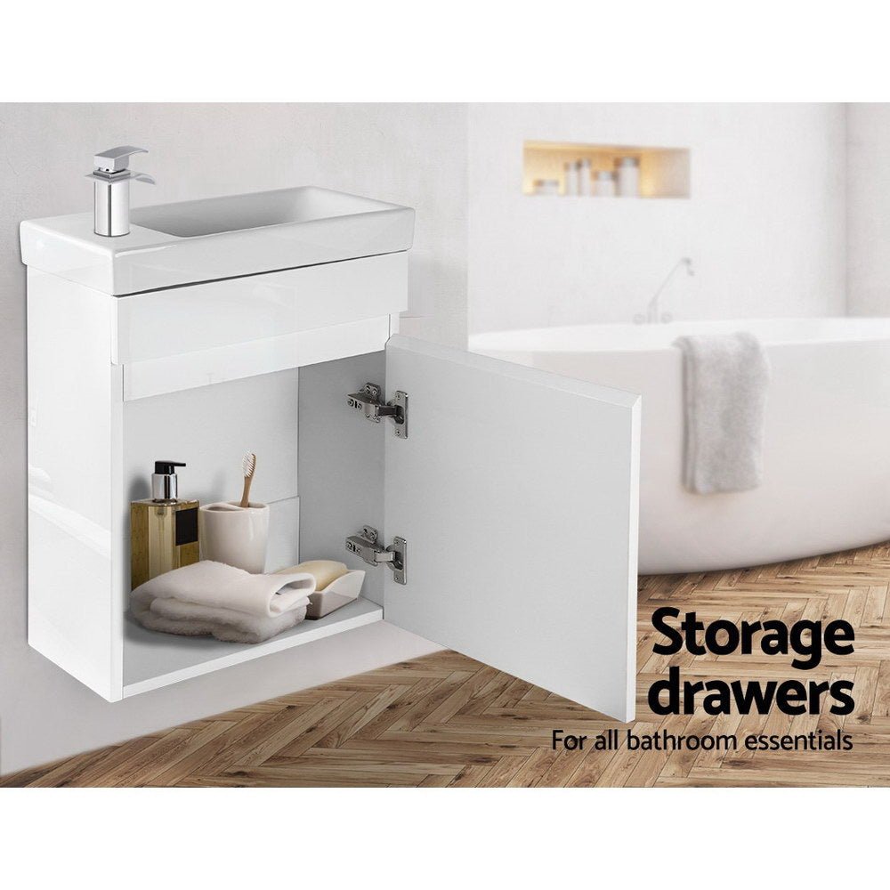 Bathroom Vanity Basin Cabinet | 400mm Sink | White