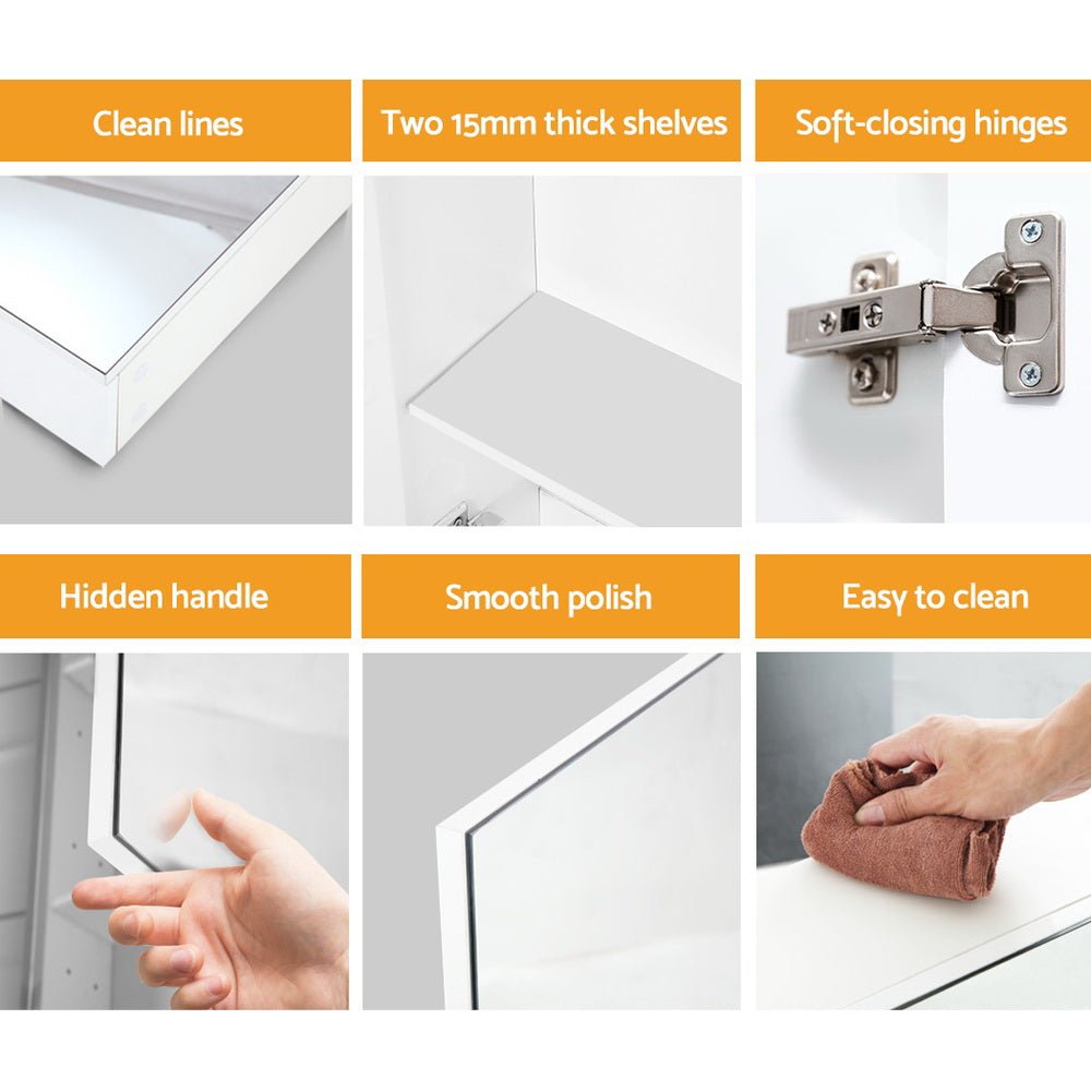 Bathroom Vanity Mirror with Storage Cabinet | White