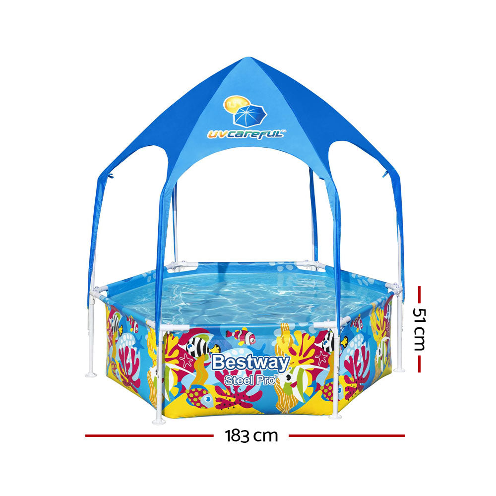 Bestway Above Ground Swimming Pool | Kids' Steel Pro™ Mist Shade Pools