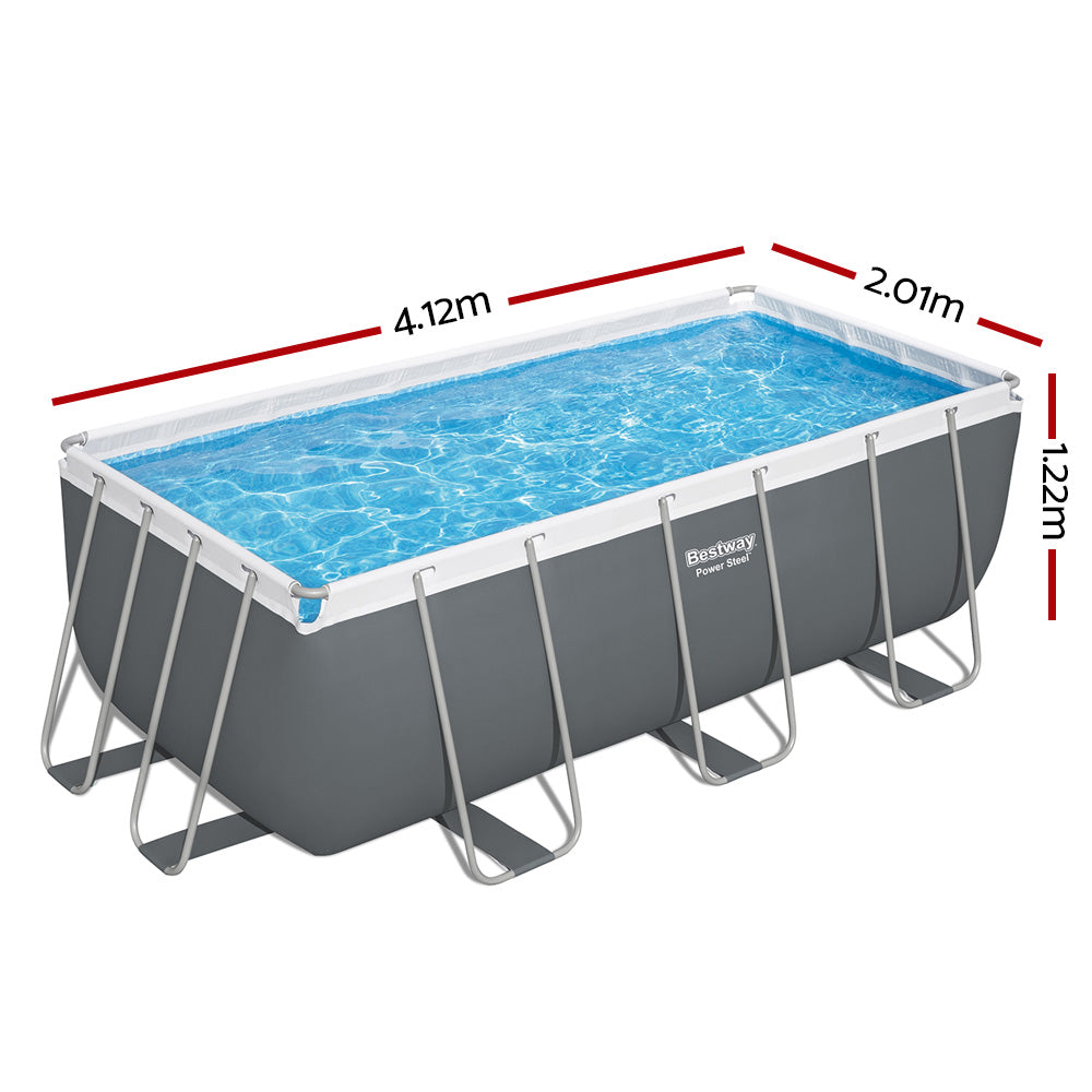 Bestway Above Ground Swimming Pool | 4.12x2.01m Power Metal Frame Filter Pump