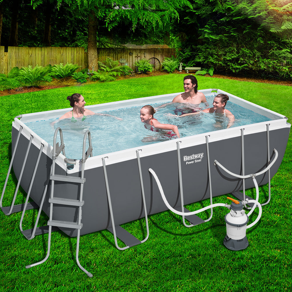 Bestway Above Ground Pools | Sand Filter, Frame Ladder, Pump Bundle | 4.1M