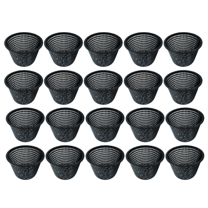 Black Net Pot - 140mm X 100mm - 20 Pack