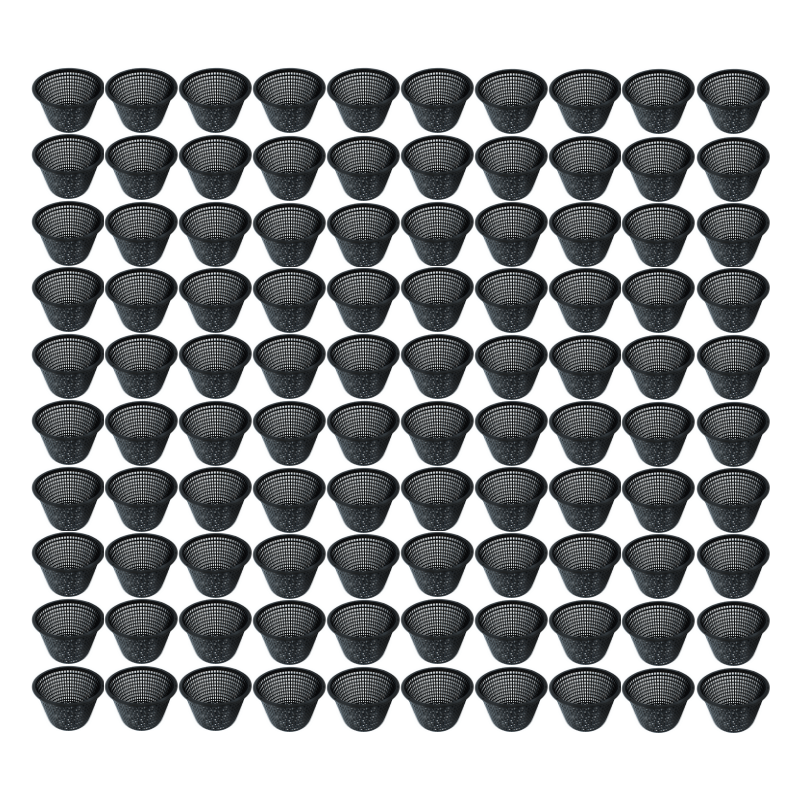 Black Net Pot - 80mm X 75mm - 100 Pack