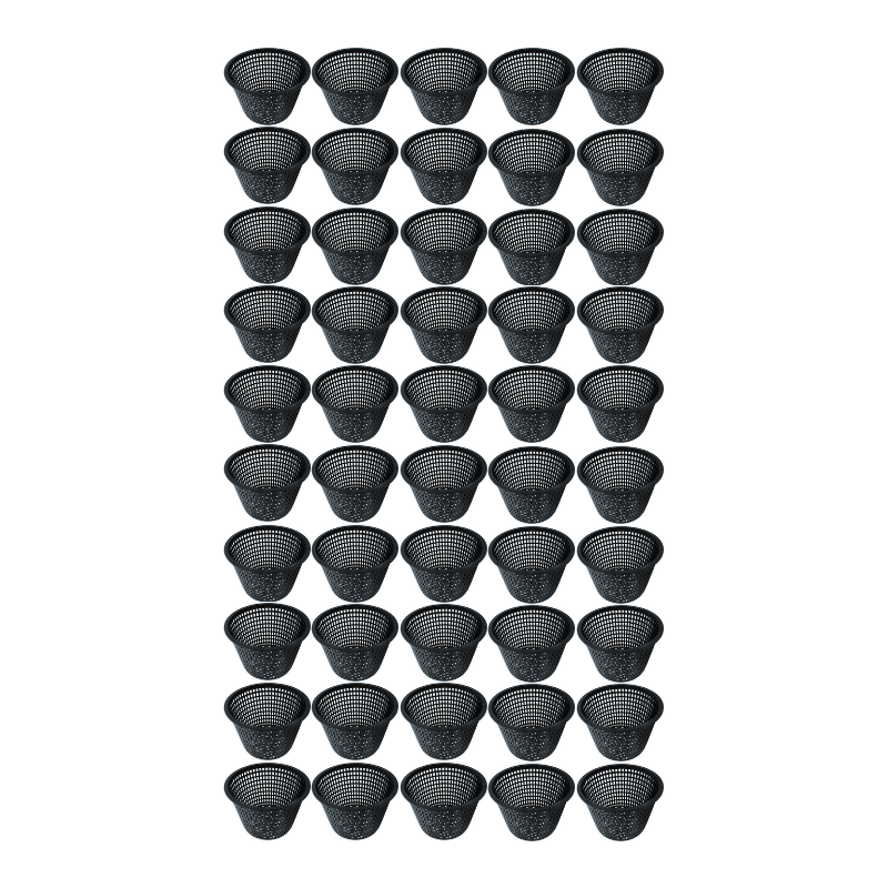Black Net Pot - 80mm X 75mm - 50 Pack