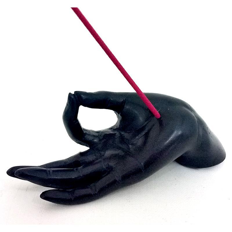 Black Resin Hand Incense Holder