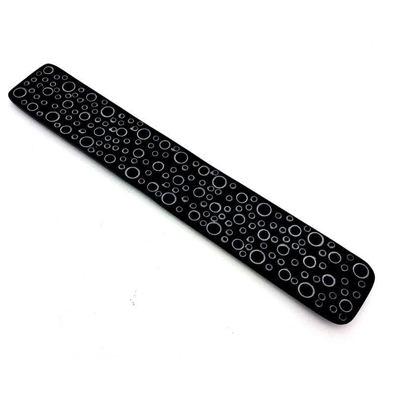 Black Stone Flat Ash Catcher - Circle Print