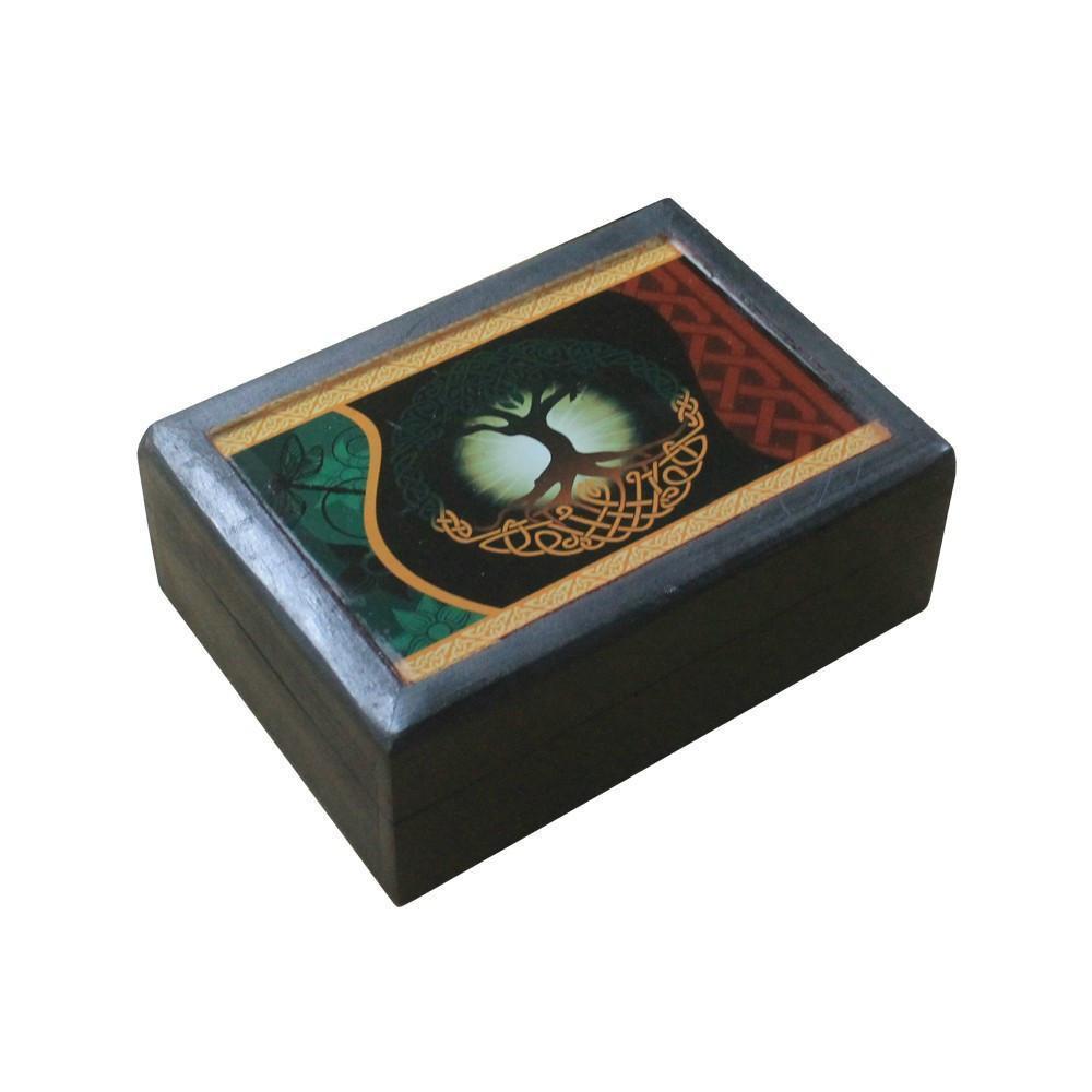 Black Wooden Box With A Tree Of Life Print