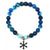 Blue Agate Crystal Bracelet With Stainless Steel Snow Flake
