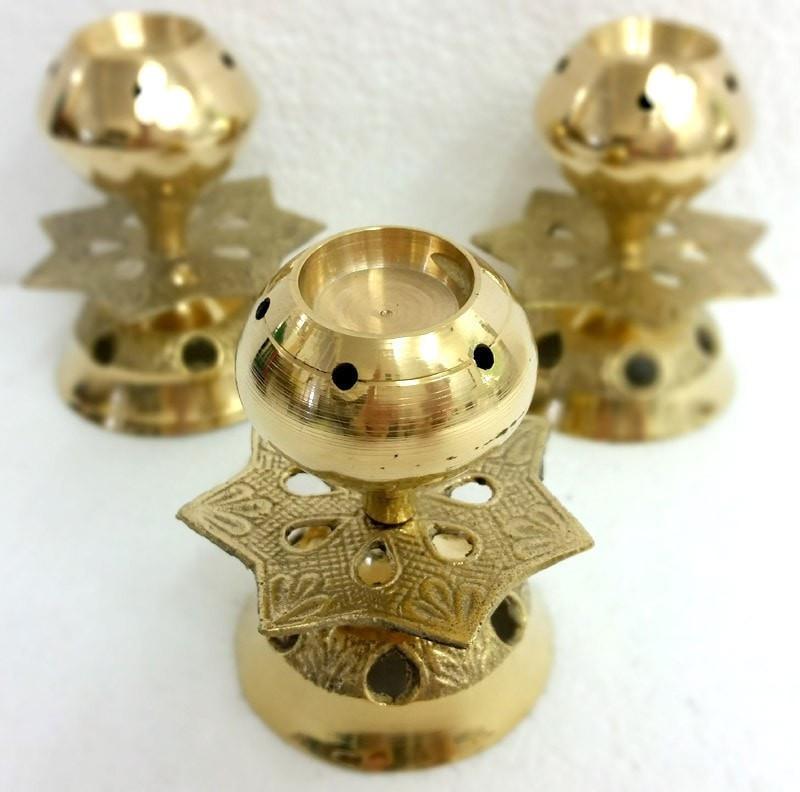 Brass Incense Cone Holder - Lotus
