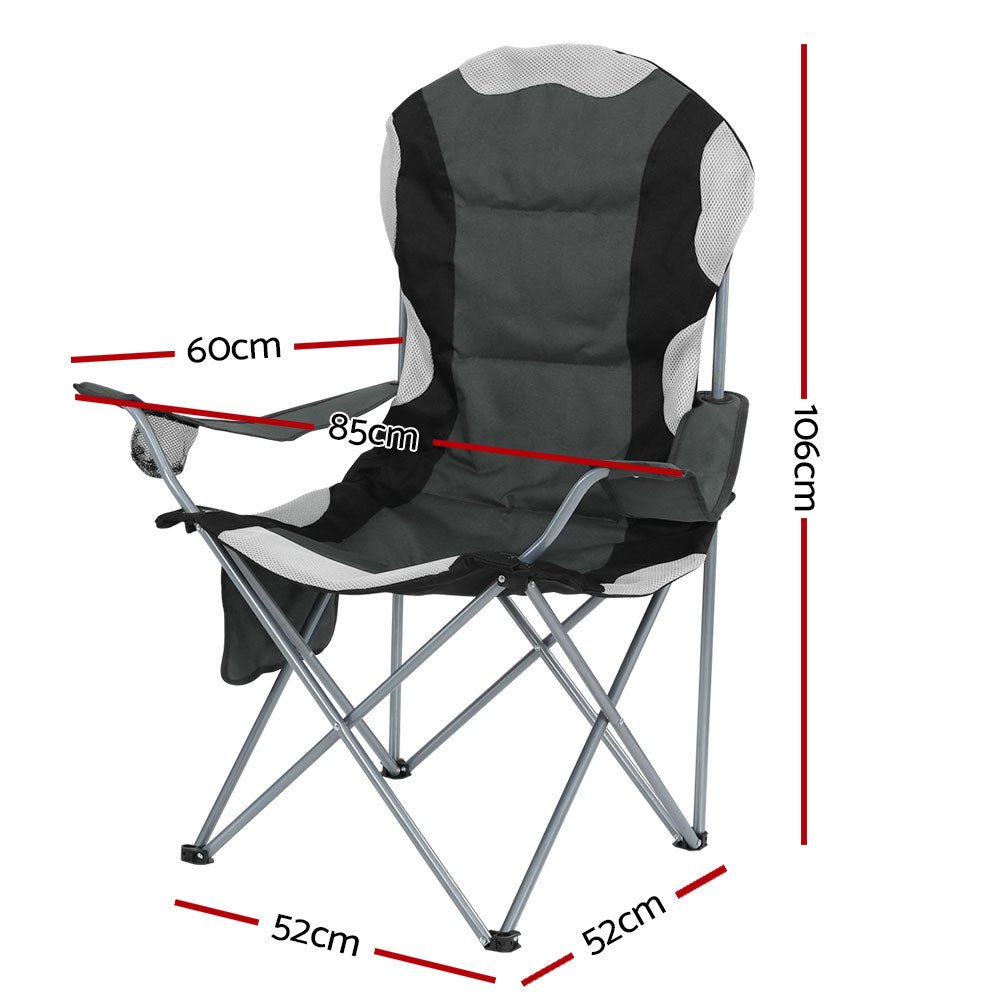 Folding Camping Chairs | 2X | Arm Chair | Portable | Outdoor | Beach | Fishing | BBQ