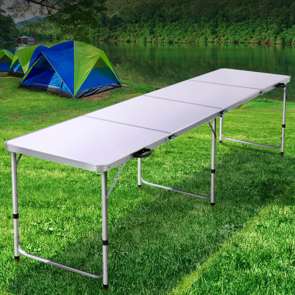 Weisshorn 240CM Folding Aluminum Camping Table | Portable BBQ Outdoor