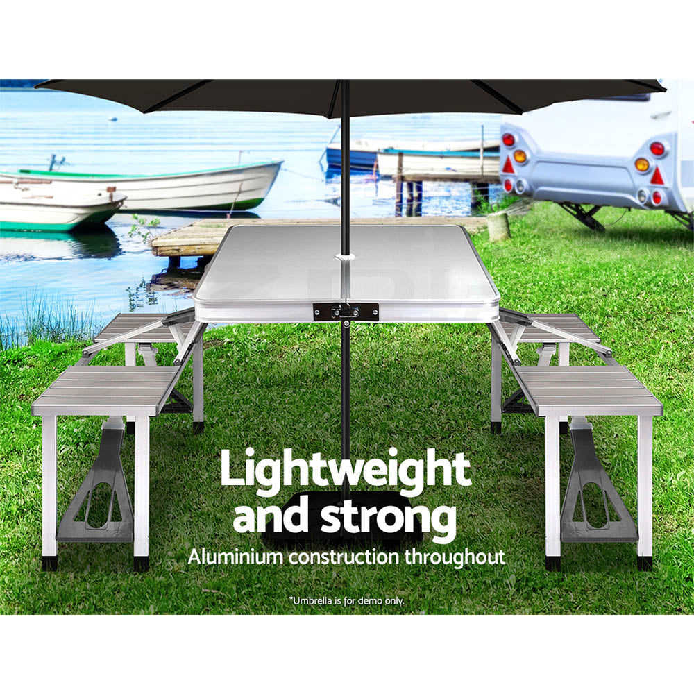 Weisshorn 85CM Folding Aluminum Camping Table | Portable Outdoor Picnic