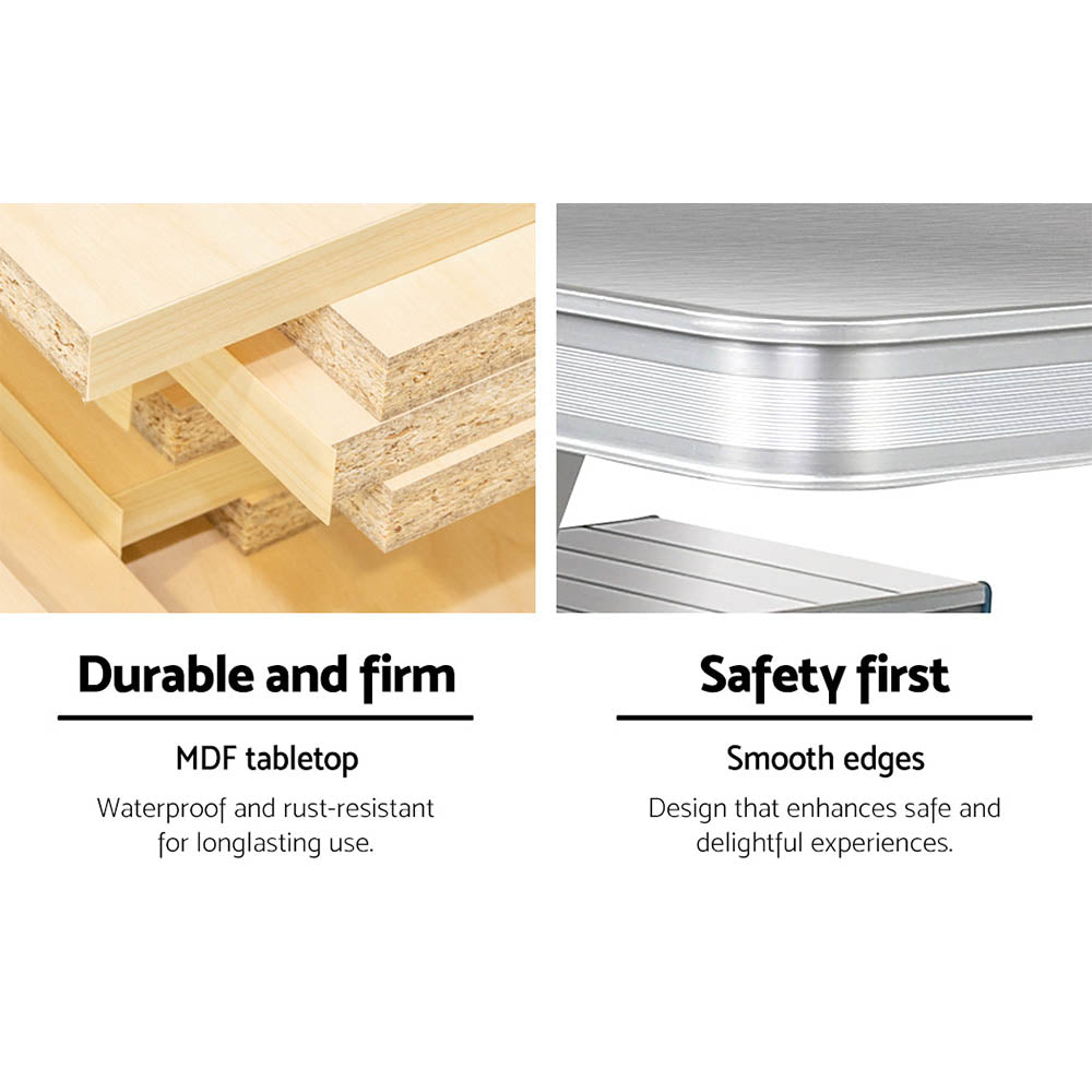 Weisshorn 85CM Folding Aluminum Camping Table | Portable Outdoor Picnic