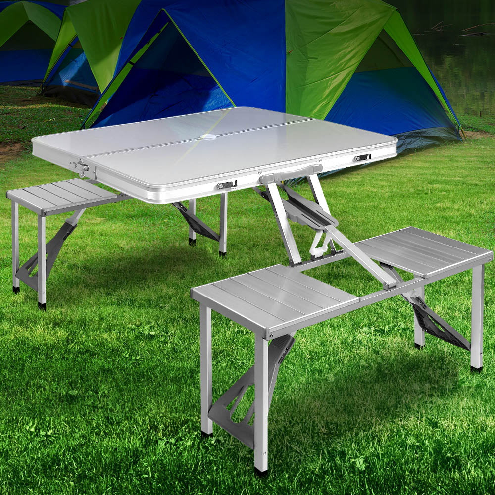 Weisshorn 85CM Folding Aluminum Camping Table | Portable Outdoor Picnic