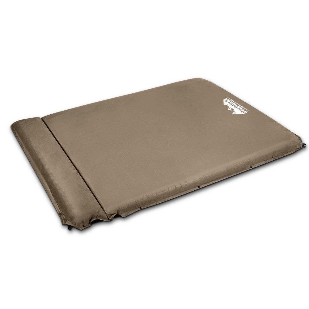 Weisshorn Double Size Self Inflating Mattress Mat 10CM Thick Coffee