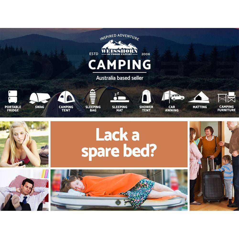 Weisshorn Single Size Self Inflating Matress Mat Joinable 10CM Thick Coffee