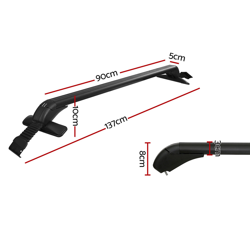 Universal Car Roof Rack Cross Bars, 90cm Adjustable, 45kg Capacity