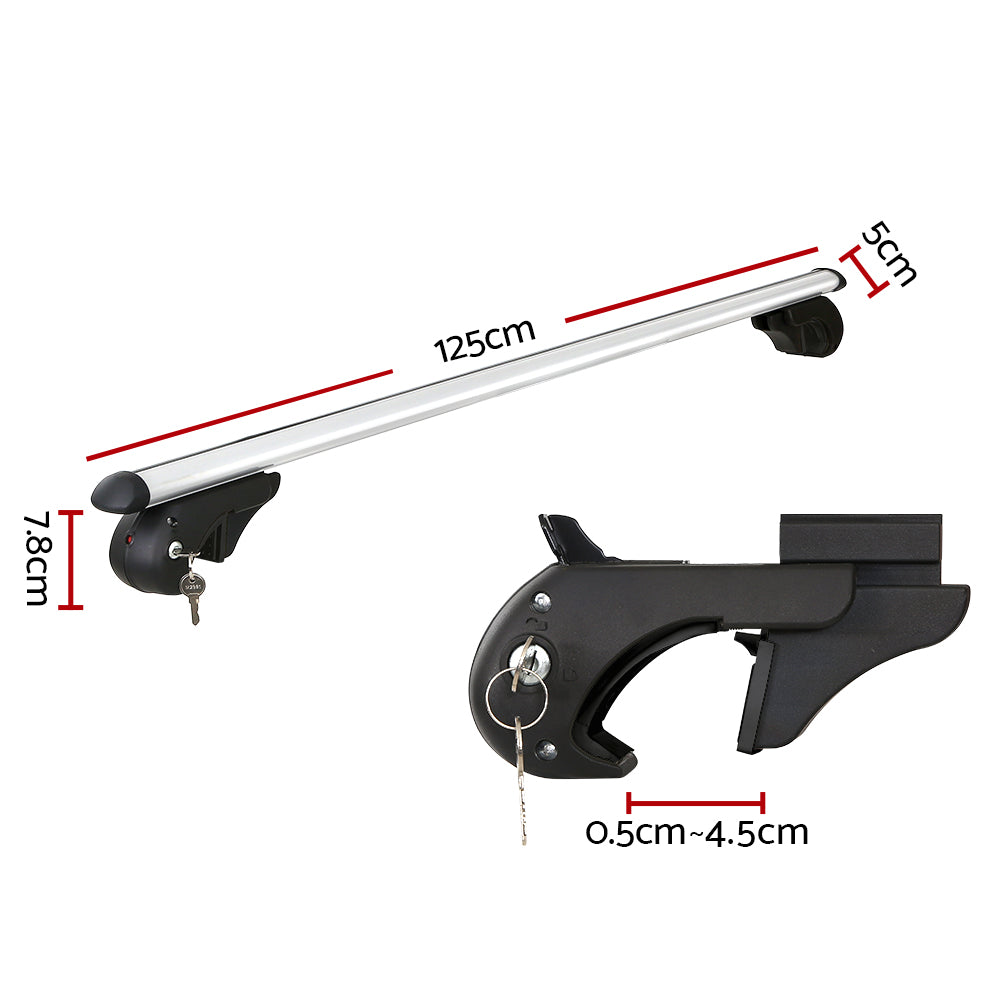 Universal Car Roof Rack Cross Bars | Aluminium Silver Adjustable 108cm Racks