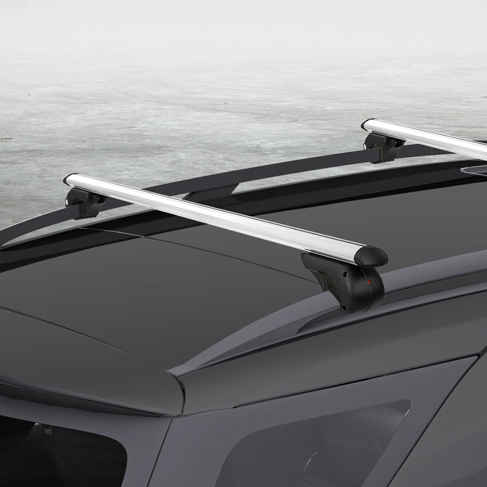 Universal Car Roof Rack Cross Bars | Aluminium Silver Adjustable 108cm Racks