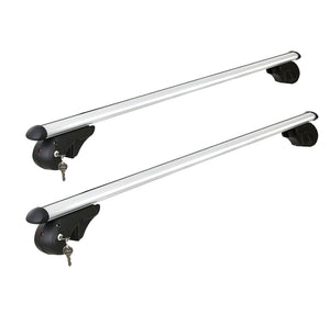Universal Car Roof Rack 1360mm Cross Bars | Aluminium Silver Adjustable Car 90kgs Load Carrier
