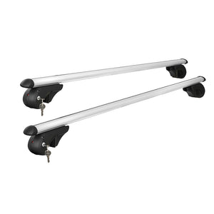 Universal Car Roof Rack 1360mm Cross Bars | Aluminium Silver Adjustable Car 90kgs Load Carrier