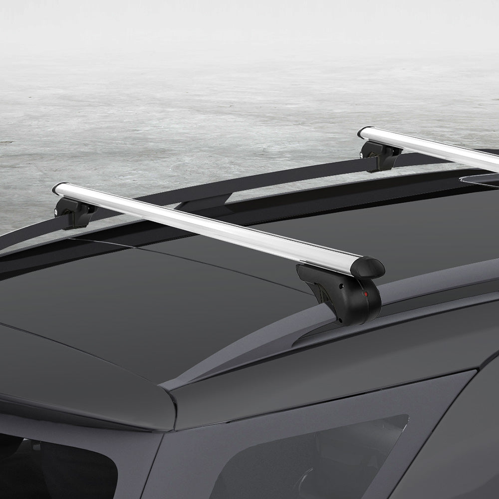 Universal Car Roof Rack 1360mm Cross Bars | Aluminium Silver Adjustable Car 90kgs Load Carrier