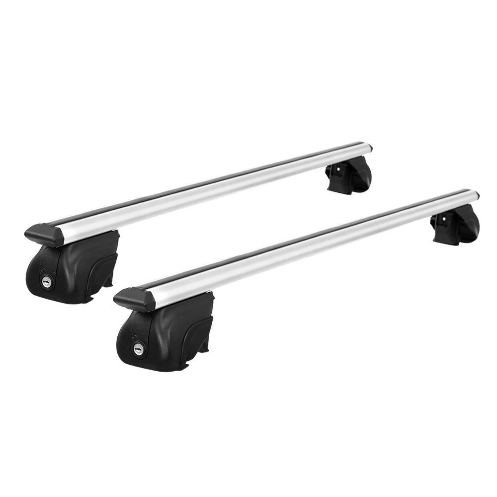Universal Car Roof Rack Cross Bars | Aluminium Adjustable 111cm Silver Upgraded