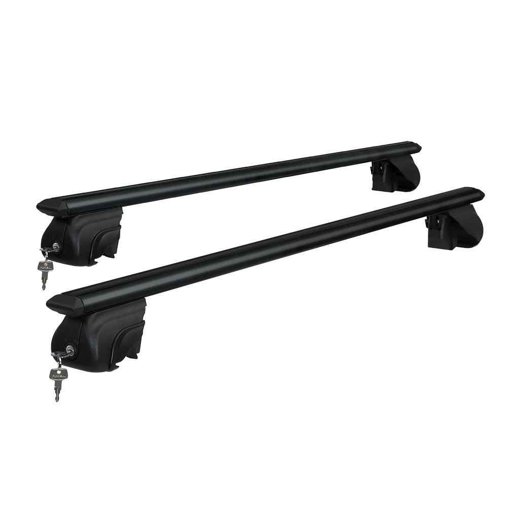 Universal Car Roof Rack Aluminium Cross Bars | Adjustable 126cm Black Upgraded