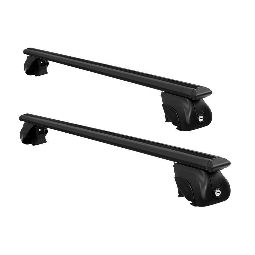 Universal Car Roof Rack Aluminium Cross Bars | Adjustable 126cm Black Upgraded