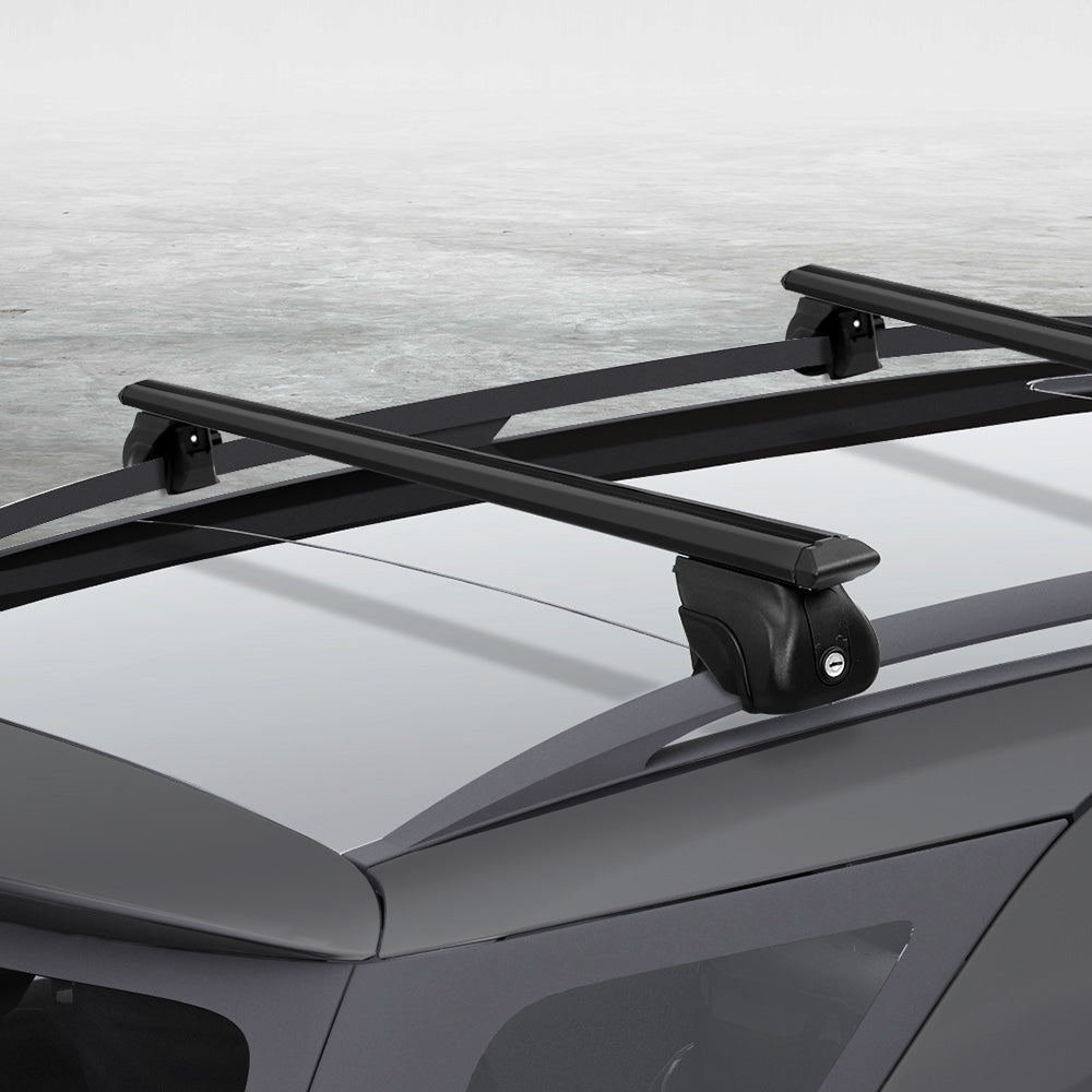 Universal Car Roof Rack Aluminium Cross Bars | Adjustable 126cm Black Upgraded