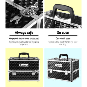 Makeup Case | Embellir Portable Cosmetic Beauty | Diamond Black