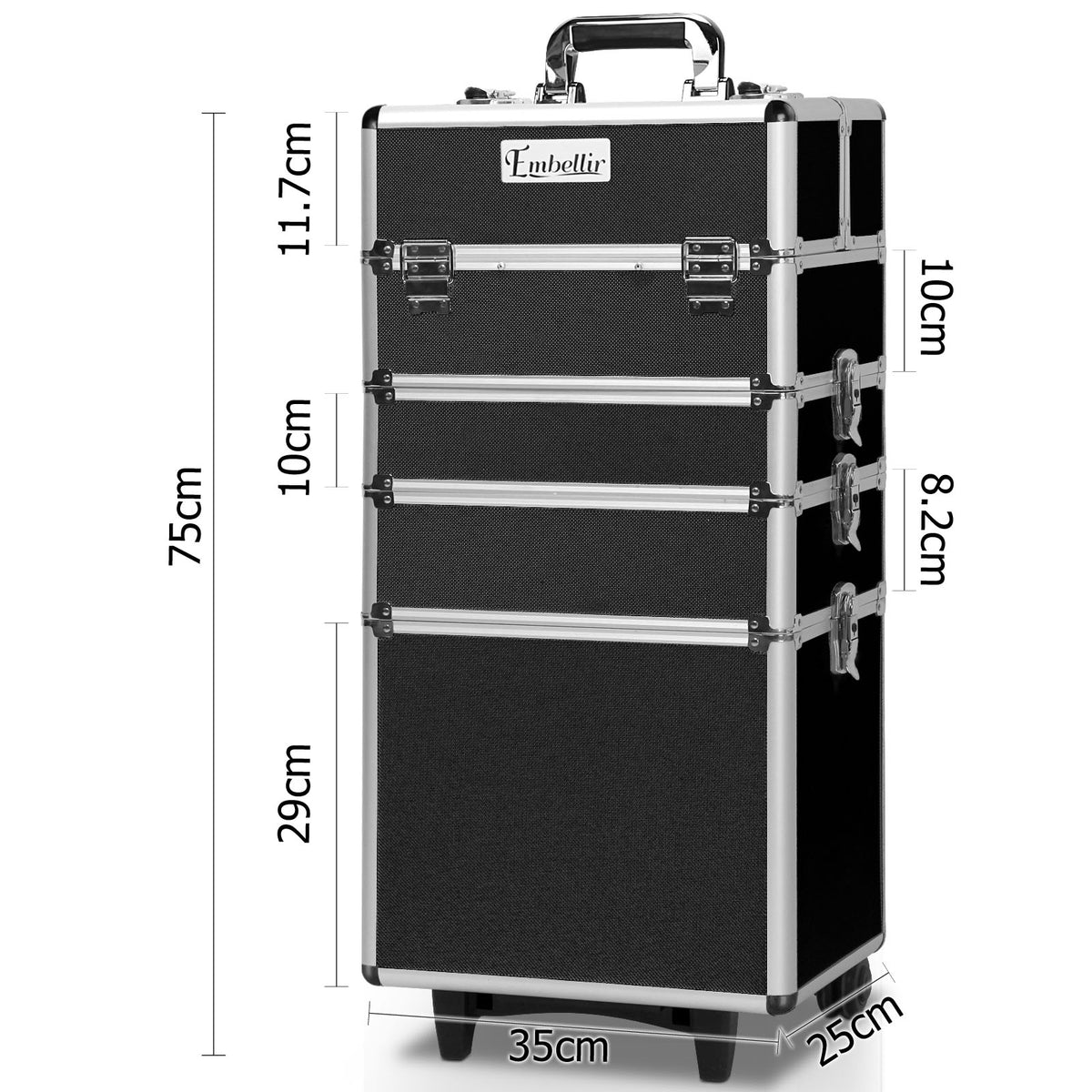 7 in 1 Portable Makeup Trolley | Embellir Cosmetic Beauty | Black