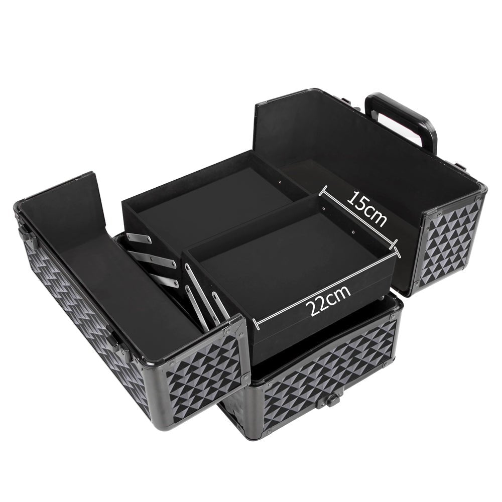 Embellir 7 in 1 Portable Cosmetic Beauty Makeup Trolley | Diamond Black