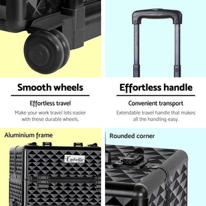 Embellir 7 in 1 Portable Cosmetic Beauty Makeup Trolley | Diamond Black