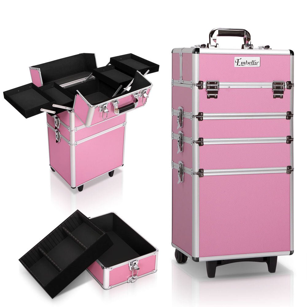 Makeup Case | Embellir Beauty Cosmetic Organiser Travel Portable Box Trolley Vanity