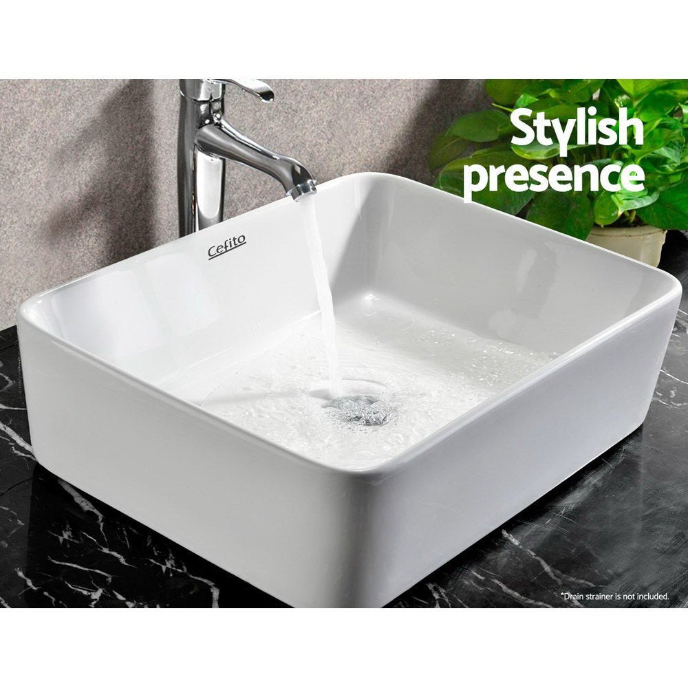 Ceramic Rectangle Sink Bowl | White