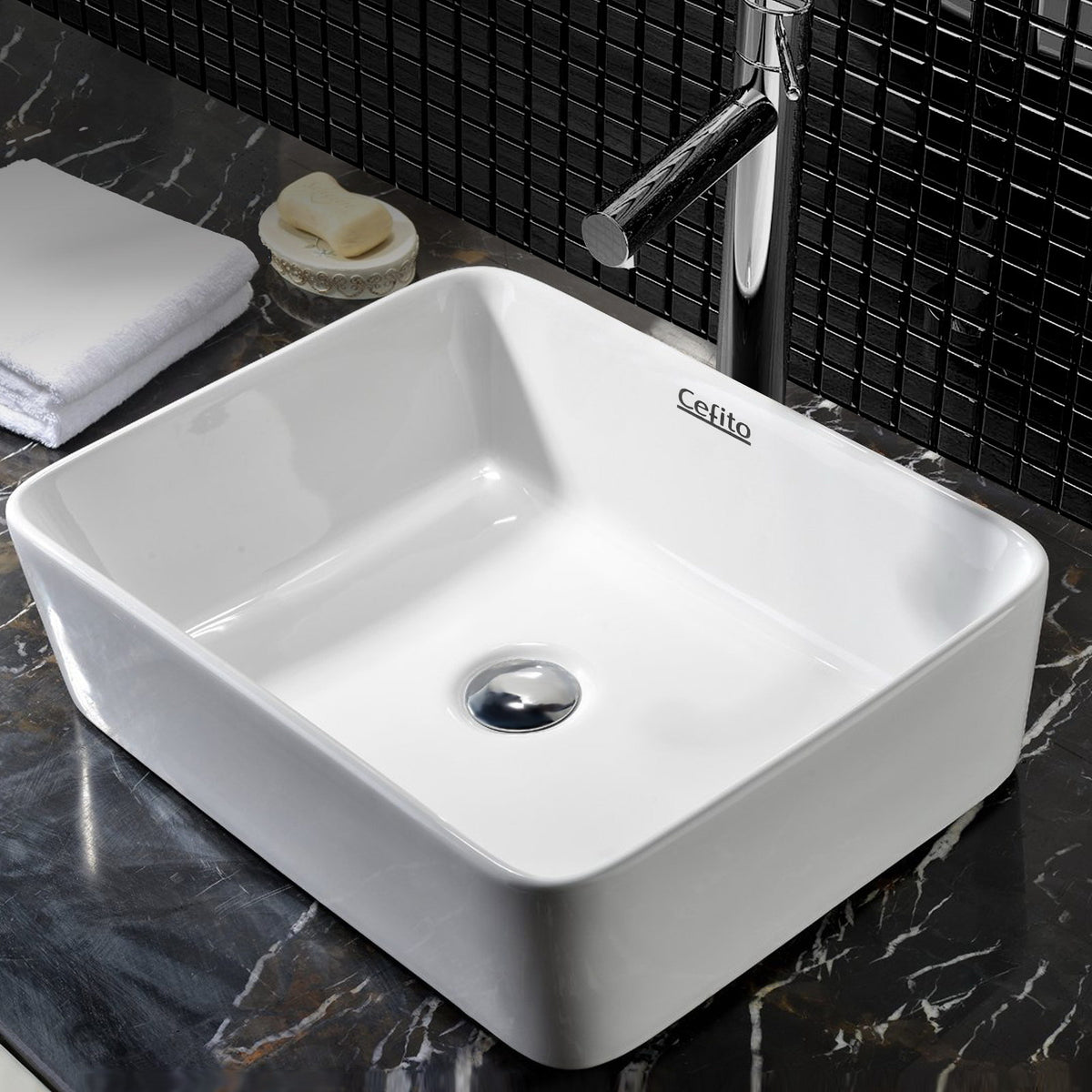 Ceramic Rectangle Sink Bowl | White
