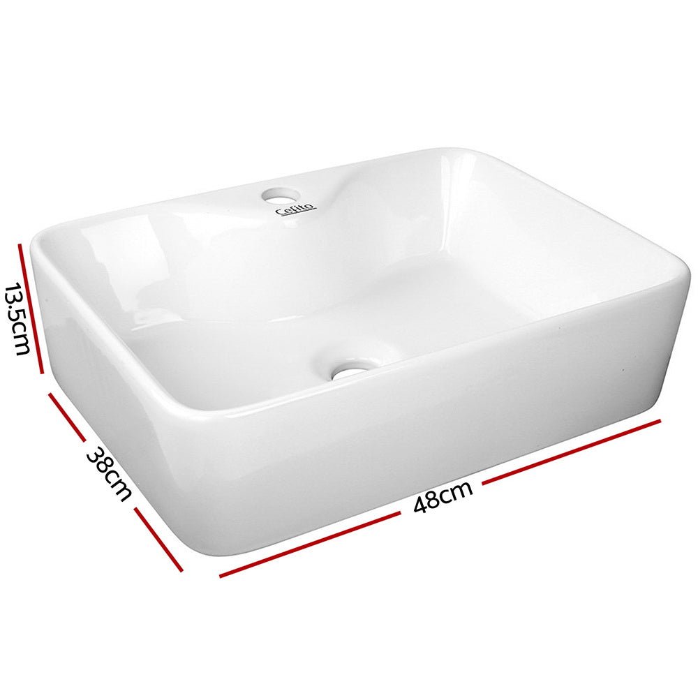 Ceramic Rectangle Sink Bowl | White
