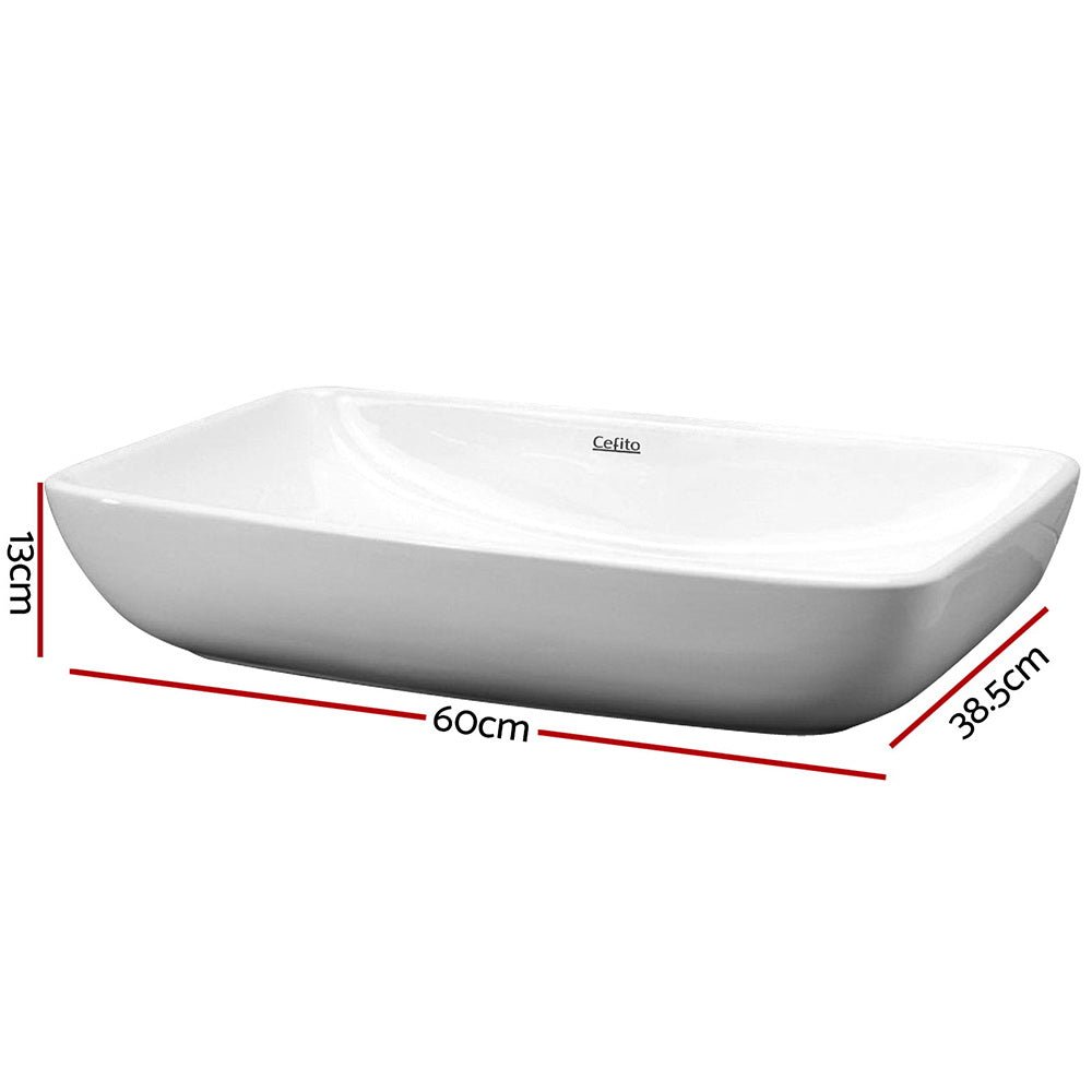 Ceramic Rectangle Sink Bowl | White