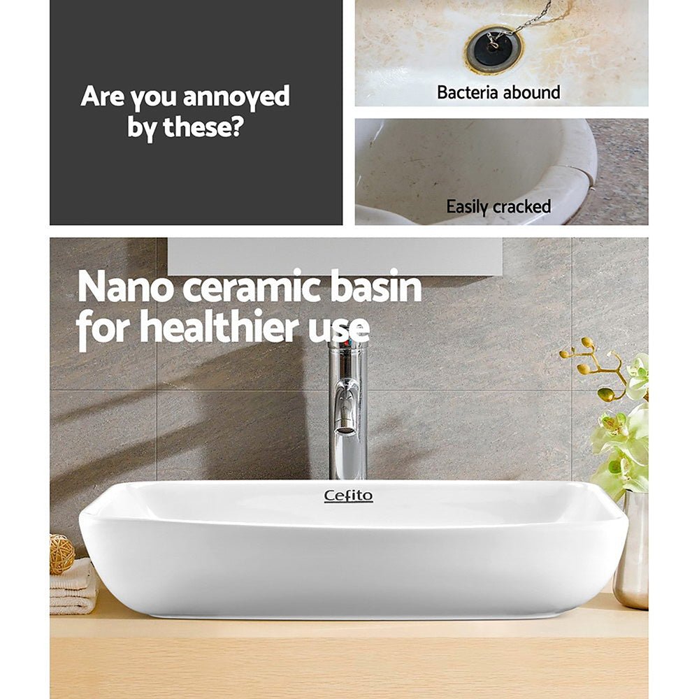 Ceramic Rectangle Sink Bowl | White